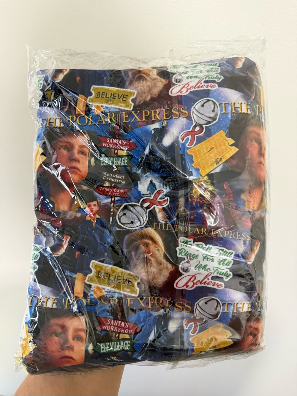 The Polar Express Printed Bamboo Blanket - Navy Blue